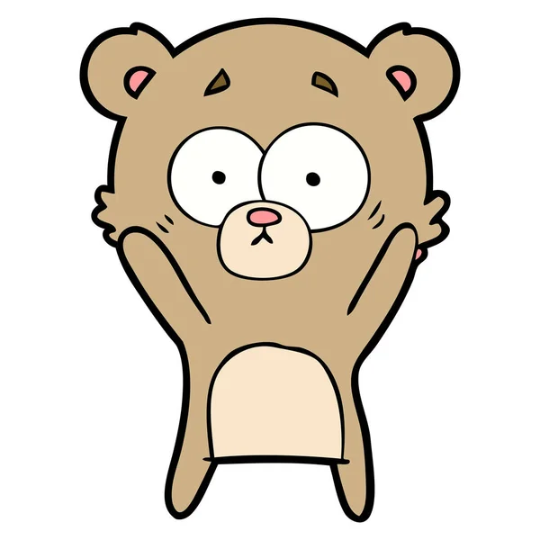 Vector Illustration Worried Bear Cartoon — Stock Vector