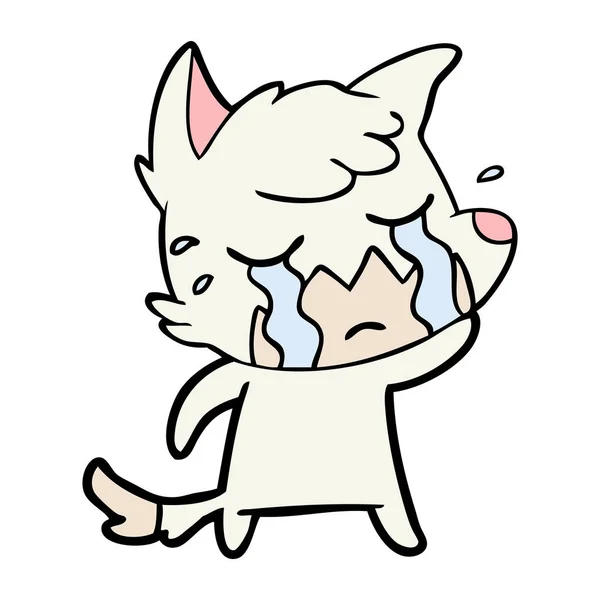 哭泣的狐狸动画片的媒介例证 — 图库矢量图片