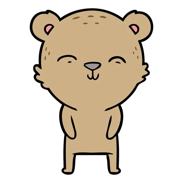 Εικονογράφηση Φορέα Της Ευτυχισμένη Κινούμενα Σχέδια Αρκούδα — Διανυσματικό Αρχείο