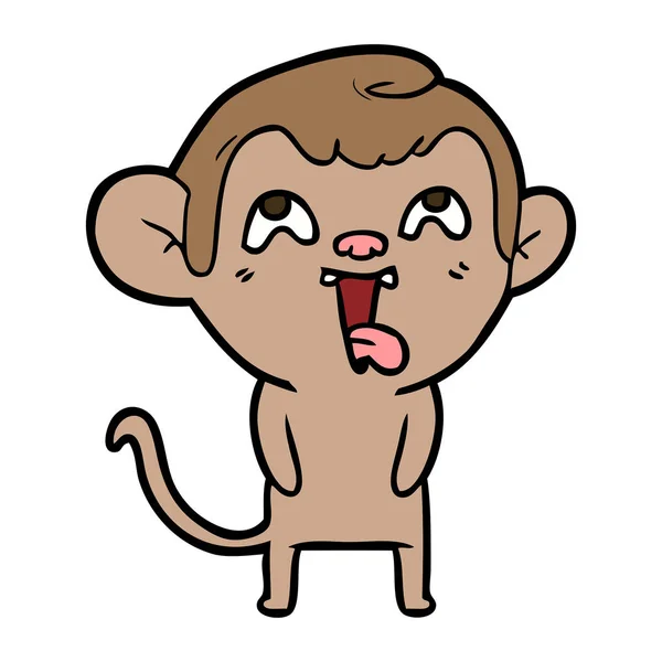 Vectorillustratie Voor Gek Cartoon Monkey — Stockvector