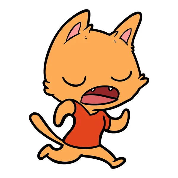 Vektor Illustration Der Sprechenden Katze Karikatur — Stockvektor