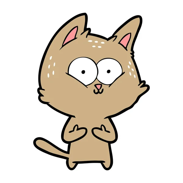 Vector Illustratie Van Cartoon Kat — Stockvector