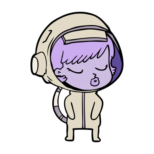 かなり宇宙飛行士少女漫画 — ストックベクタ