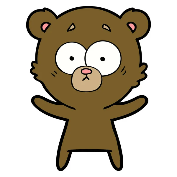 Vector Illustration Cartoon Surprised Bear — Stock Vector
