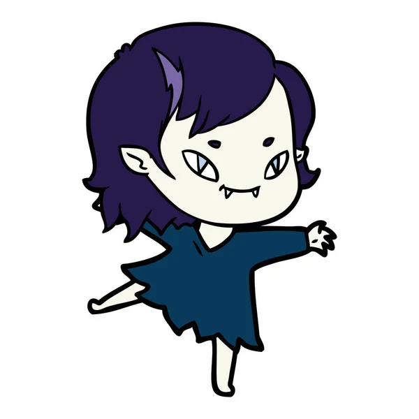 Dibujos Animados Amigable Chica Vampiro — Vector de stock