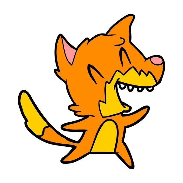 Vektorillustration Des Lachenden Fuchses Cartoon — Stockvektor