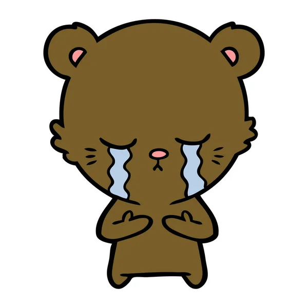 Vektorové Ilustrace Pláč Kresleného Medvěd — Stockový vektor
