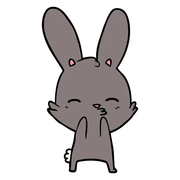 Illustration Vectorielle Dessin Animé Lapin Curieux — Image vectorielle