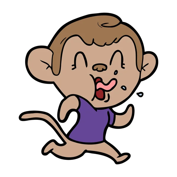 Ilustração Vetorial Macaco Louco Dos Desenhos Animados —  Vetores de Stock
