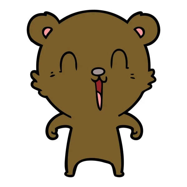 Vector Illustration Happy Cartoon Bear — Stock Vector