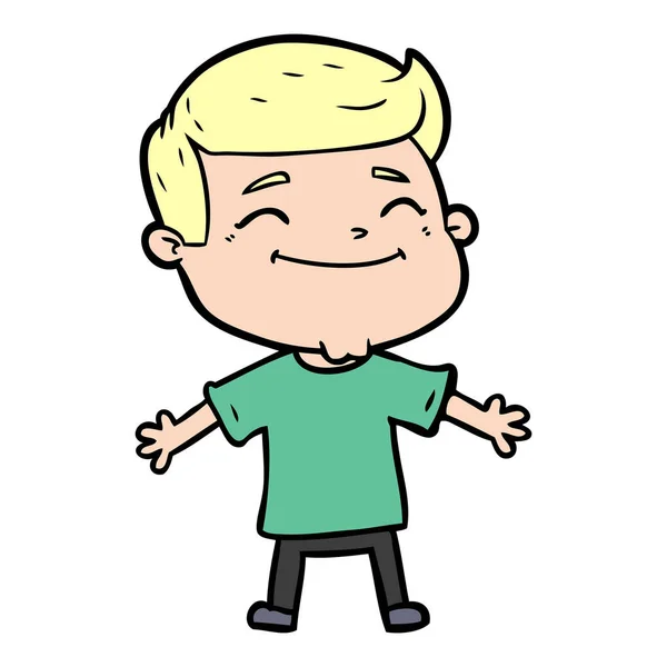 Happy Cartoon Man Met Open Armen — Stockvector