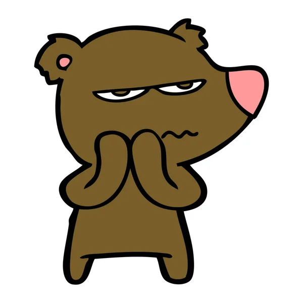 Ilustração Vetorial Desenhos Animados Urso Irritado —  Vetores de Stock