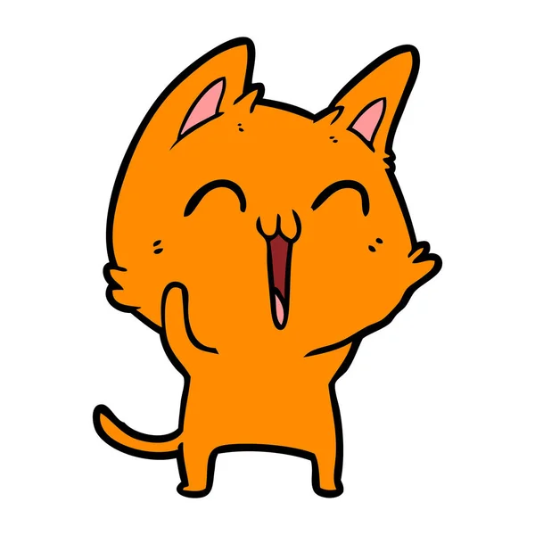 Vektor Illustration Der Glücklichen Cartoon Katze — Stockvektor