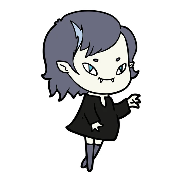 Dibujos Animados Amigable Chica Vampiro — Vector de stock