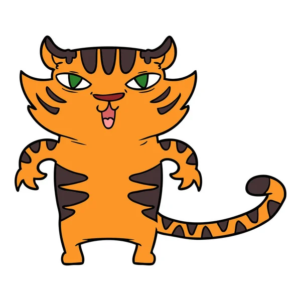 Vector Illustratie Van Cartoon Tiger — Stockvector