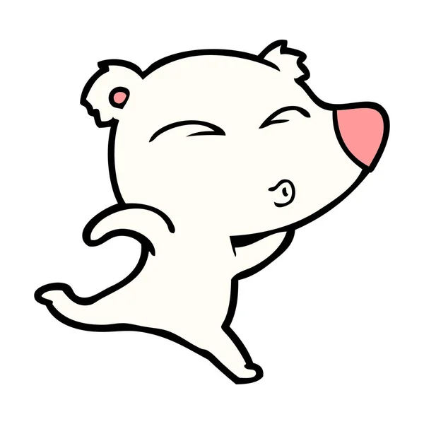 シロクマを口笛漫画 — ストックベクタ