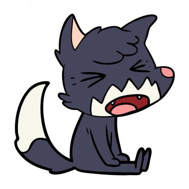 kızgın çizgi film fox oturan