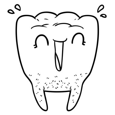 Çizgi film dişinin vektör çizimi