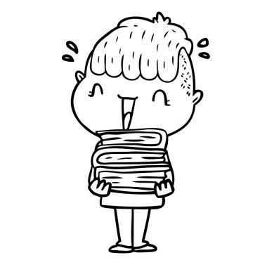 karikatür mutlu çocuk şaşırmış