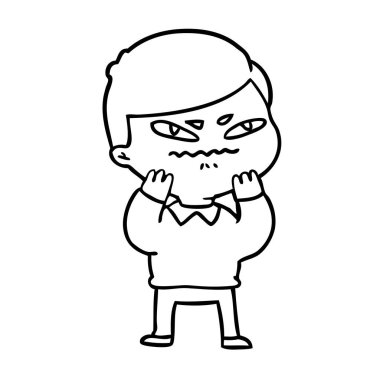 kızgın çizgi film karakteri vektör çizim 