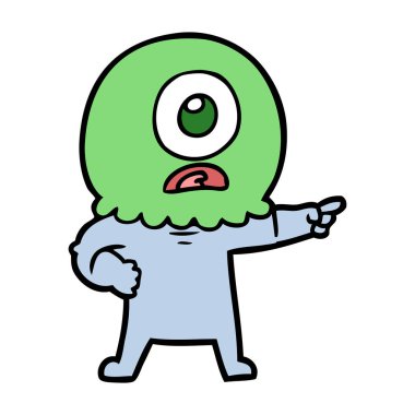 Tepegöz'ü yabancı uzay adamı işaret çizgi film