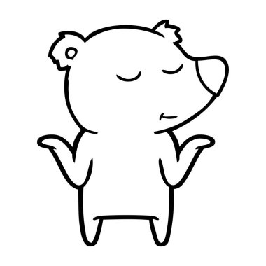 mutlu karikatür ayı vektör çizim
