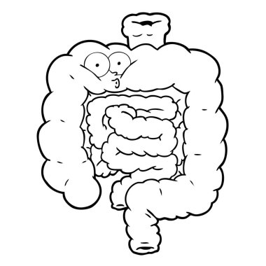 vektör çizim karikatür bağırsak