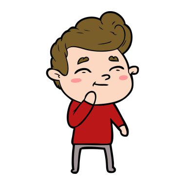 mutlu çizgi film adam vektör çizim