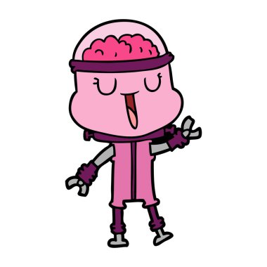 mutlu karikatür robot vektör çizim