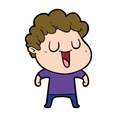 vektör çizim karikatür adam gülen