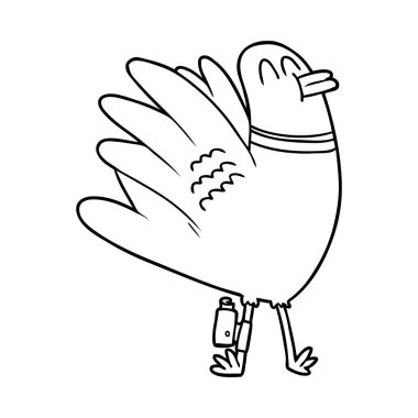 vektör çizim karikatür güvercin