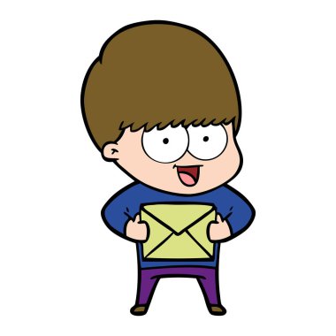 mutlu çizgi film çocuk vektör çizim