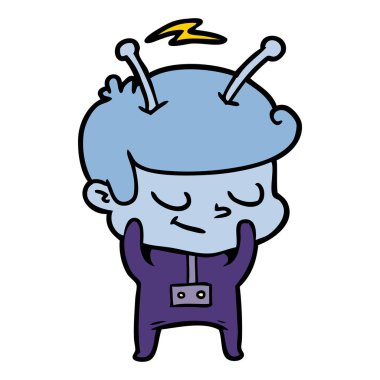 vektör çizim karikatür uzay adamı