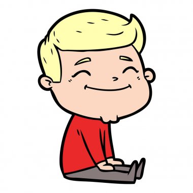 mutlu çizgi film adam vektör çizim