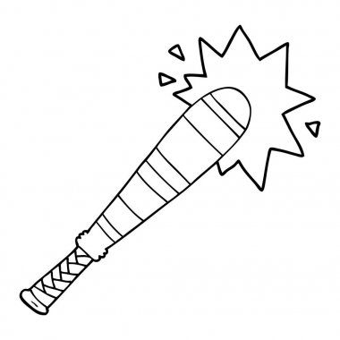 beyzbol sopası isabet karikatür