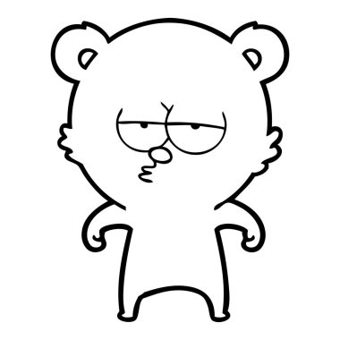 vektör çizim sıkılmış ayı çizgi film