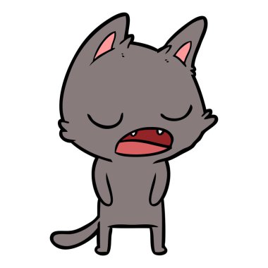 kedi karikatür konuşma vektör çizim