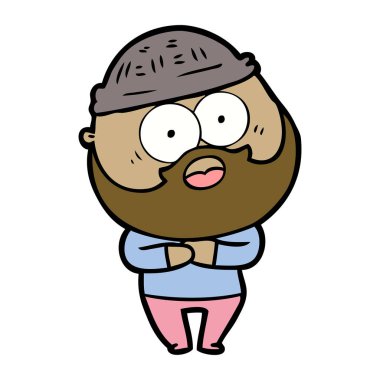 vektör çizim karikatür sakallı adam