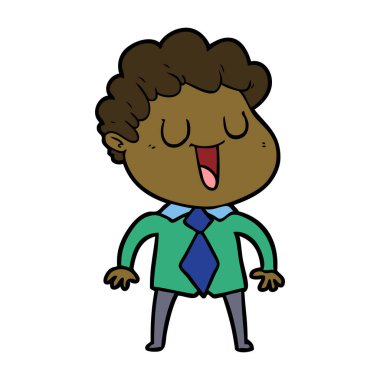 vektör çizim karikatür adam gülen