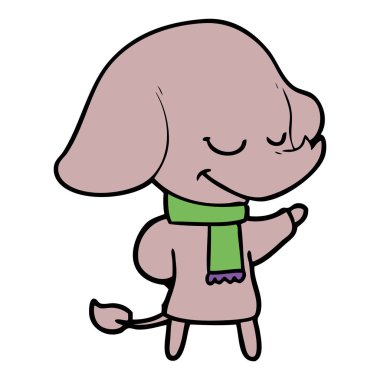 eşarp fil gülümseyen çizgi film