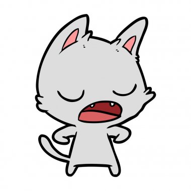 kedi karikatür konuşma vektör çizim