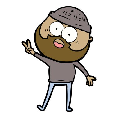 vektör çizim karikatür sakallı adam