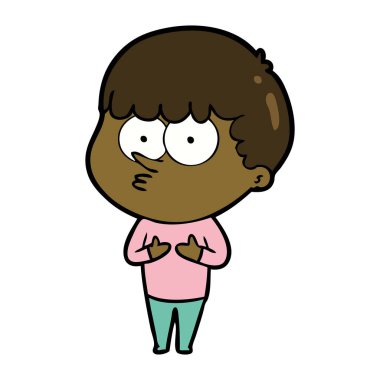 vektör çizim karikatür meraklı çocuk