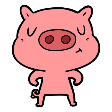 vektör çizim karikatür içerik domuz