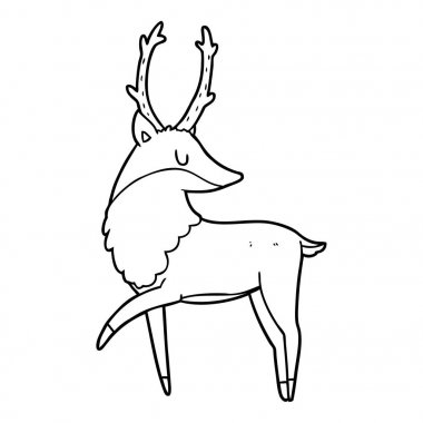 vektör çizim karikatür geyik