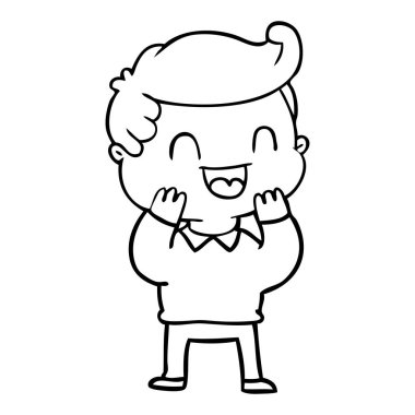 vektör çizim karikatür mutlu adam