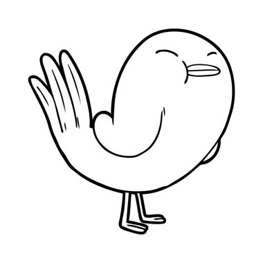 Çizgi film kuşunun vektör çizimi