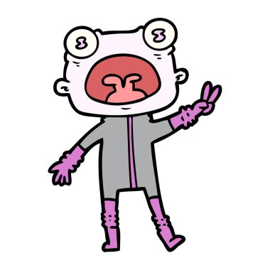 çizgi film garip uzaylı sallayarak