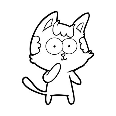 Çizgi film kedisinin vektör çizimi