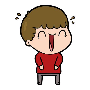 vektör çizim karikatür adam gülen